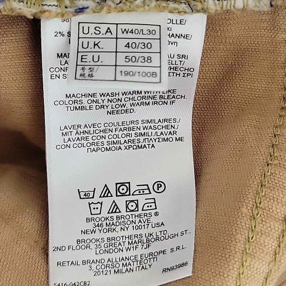 Brooks Brothers Men's 5 Pocket Tan Corduroy Pants Sz 40 X 30